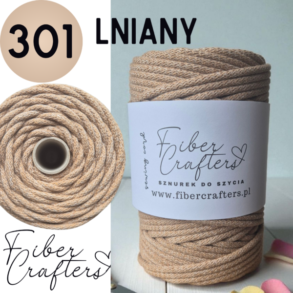 Sznurek do szycia FIBER CRAFTERS 6mm 50m LNIANY