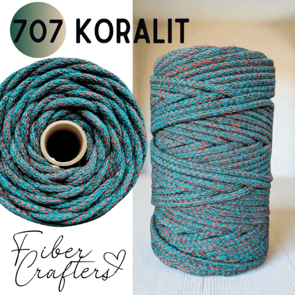 Sznurek do szycia FIBER CRAFTERS 6mm 50m nr 707 KORALIT