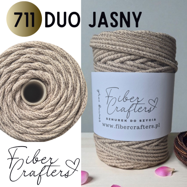 Sznurek do szycia FIBER CRAFTERS 6mm 50m 711 DUO JASNY