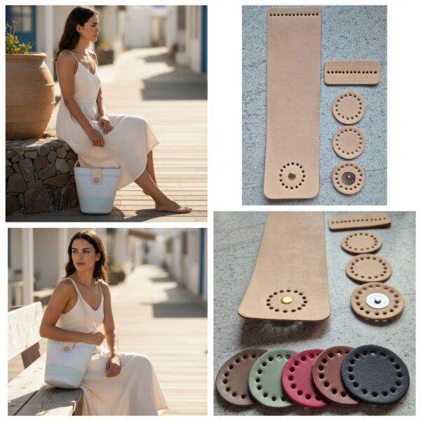 Zapięcie magnetyczne skóra naturalna CAMEL KOŁA silny magnes stabilizatory