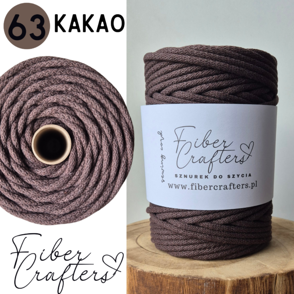 Sznurek do szycia FIBER CRAFTERS 6mm 50m KAKAO nr 63